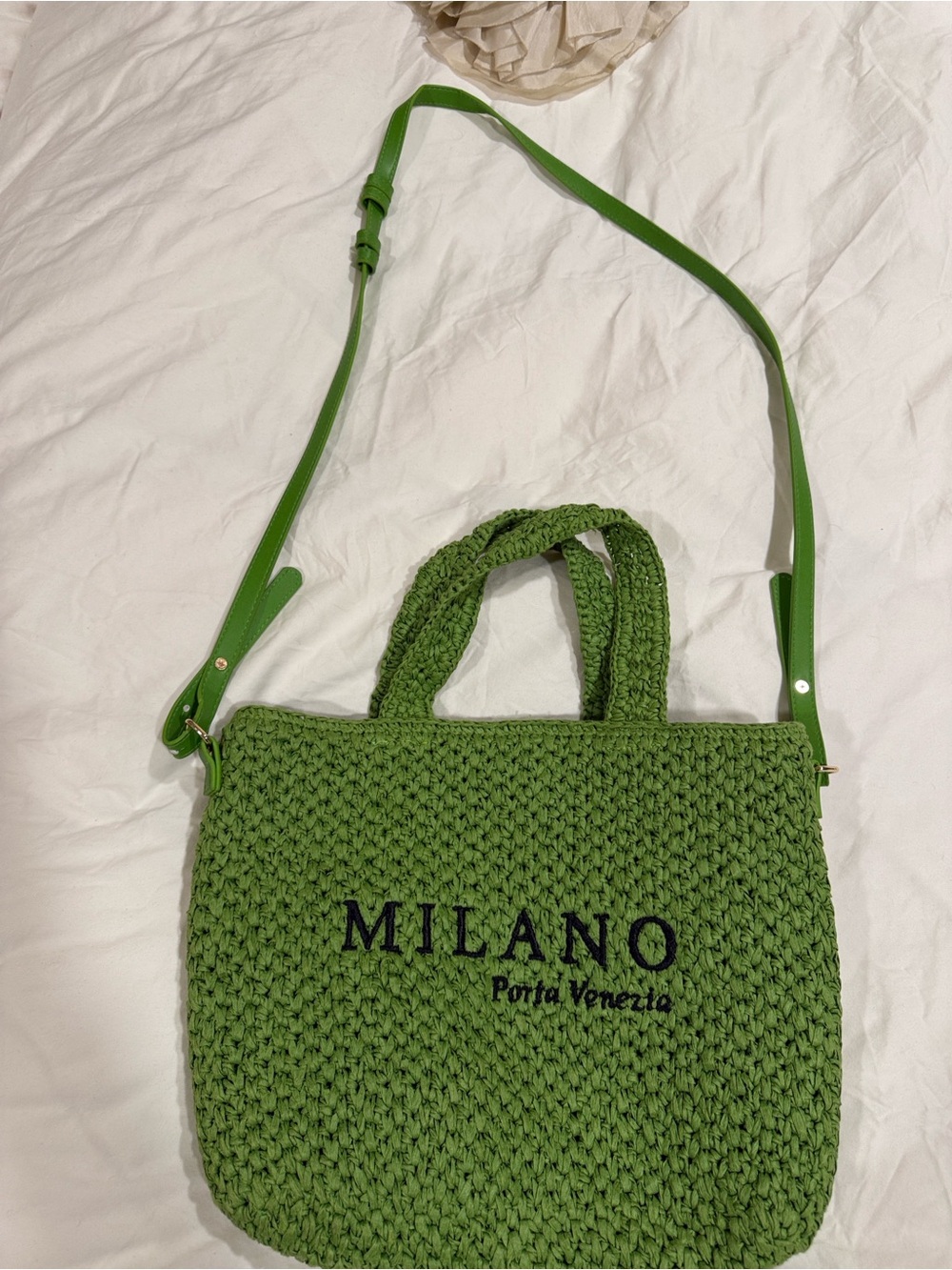Green Woven H&M woven Bag